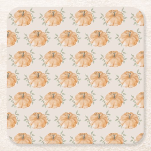 Orange Little Pumpkin Pattern Fall Baby Dusche Rechteckiger Pappuntersetzer (Vorderseite)