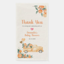 Orange Little Süsse Baby Dusche Gold Glitzer