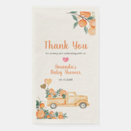 Orange Little Süsse Baby Dusche Gold Glitzer Serviette