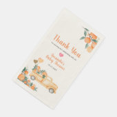 Orange Little Süsse Baby Dusche Gold Glitzer Serviette (Ecke)