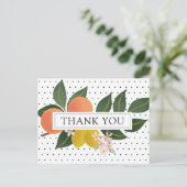 Orange Little Süsse Baby Dusche Vielen Dank Postkarte (Stehend Vorderseite)