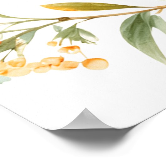 Orange Little Süsse Baby Dusche Willkommen Poster (Ecke)