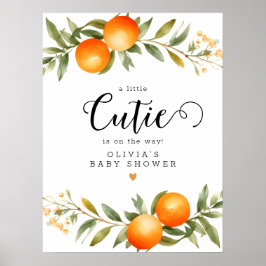 Orange Little Süsse Baby Dusche Willkommen Poster