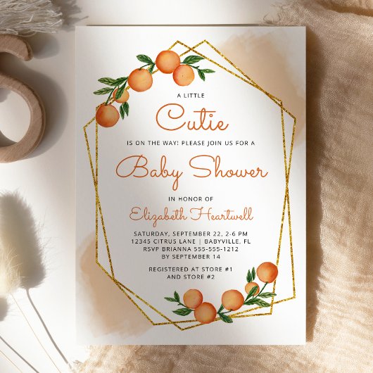 Orange Little Süsse Citrus Baby Dusche Einladung