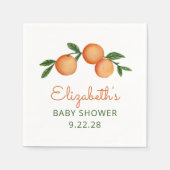Orange Little Süsse Citrus Baby Dusche Serviette (Vorderseite)