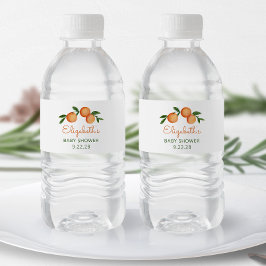 Orange Little Süsse Citrus Baby Dusche Wasserflaschenetikett