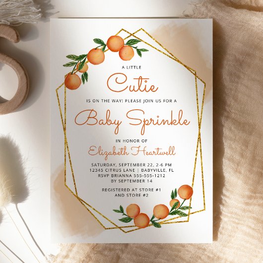 Orange Little Süsse Citrus Baby Sprinkle Einladung