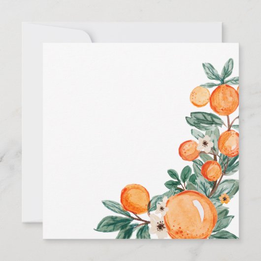 Orange Little Süsse Er oder sie Geschlecht zeigen Einladung (Rückseite)