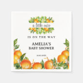 Orange Little Süsse Greenery Babydusche Serviette (Vorderseite)