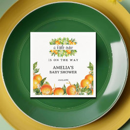 Orange Little Süsse Greenery Babydusche Serviette