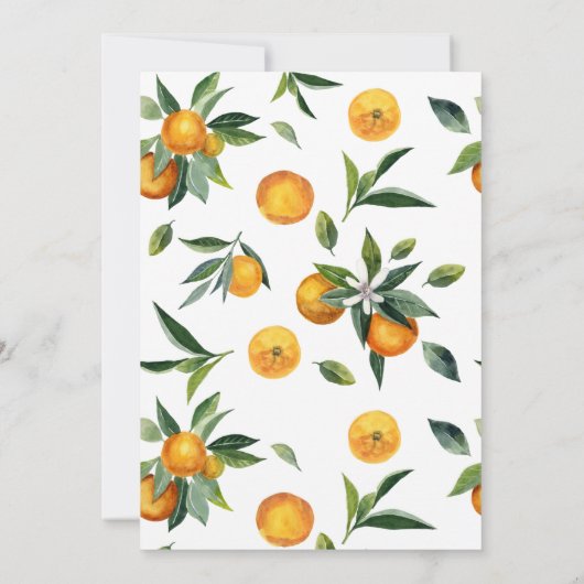 Orange Little Süsse ist auf dem Weg Baby Shower In Einladung (Rückseite)