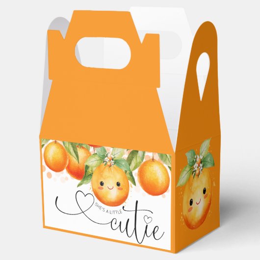 Orange Little Süsse Orange Citrus Baby Dusche Geschenkschachtel (Geöffnet)