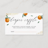 Orange Little Süsse Script Diaper Raffle Ticket Begleitkarte (Vorderseite)