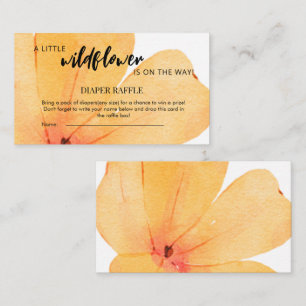 Orange Little Wildflower Auf dem Weg Windel-Raffle Begleitkarte