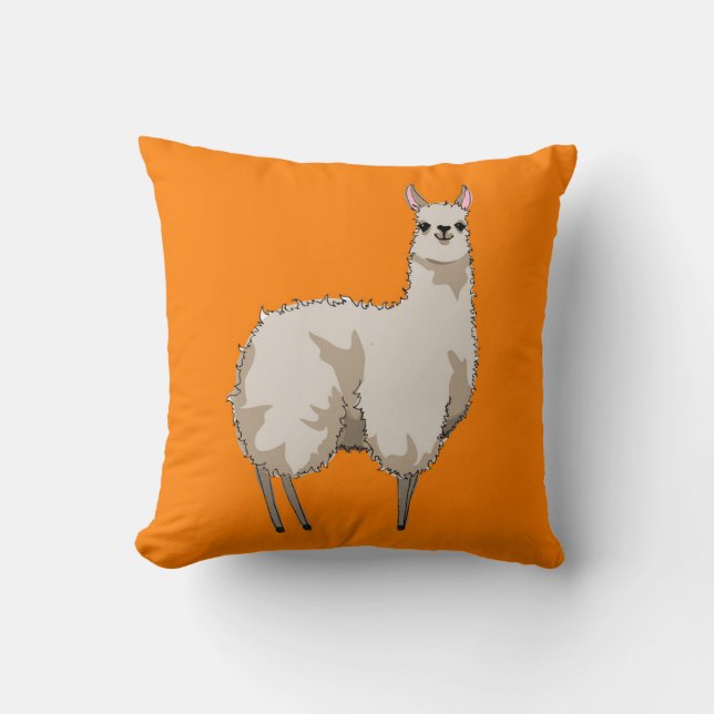 Orange Llama Cushion Kissen (Vorderseite)