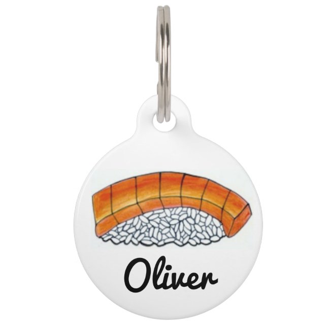 Orange Lmon Nigiri Raw Fish Sushi Japanisches Esse Tiermarke (Vorderseite)