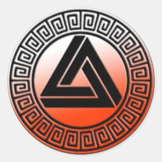 Orange-Logo-Aufkleber Runder Aufkleber