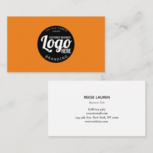 Orange Logo Business Card Visitenkarte (Vorne/Hinten)