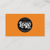 Orange Logo Business Card Visitenkarte (Vorderseite)