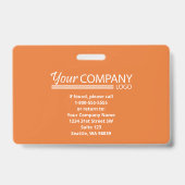 Orange Logo Entry Employee Foto ID Ausweis (Rückseite)