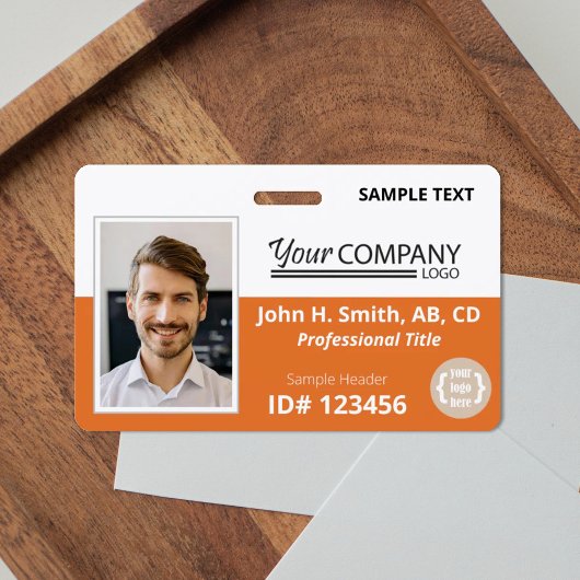 Orange Logo Entry Employee Foto ID Ausweis