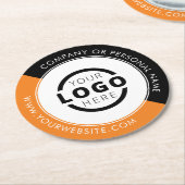 Orange-Logo für Werbeaktionen Runder Pappuntersetzer (Angewinkelt)