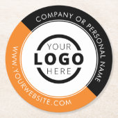 Orange-Logo für Werbeaktionen Runder Pappuntersetzer (Vorderseite)