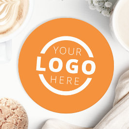 Orange-Logo für Werbeaktionen Runder Pappuntersetzer