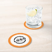 Orange-Logo für Werbeaktionen Runder Pappuntersetzer (Vor Ort)