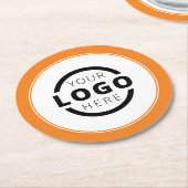 Orange-Logo für Werbeaktionen Runder Pappuntersetzer (Angewinkelt)
