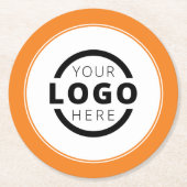 Orange-Logo für Werbeaktionen Runder Pappuntersetzer (Vorderseite)