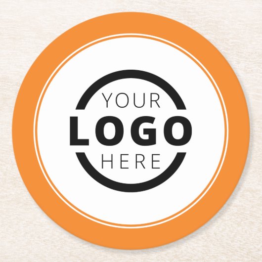 Orange-Logo für Werbeaktionen Runder Pappuntersetzer (Vorderseite)
