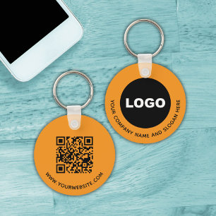 Orange Logo QR-Code Scanne mich Werbeartikel Schlüsselanhänger