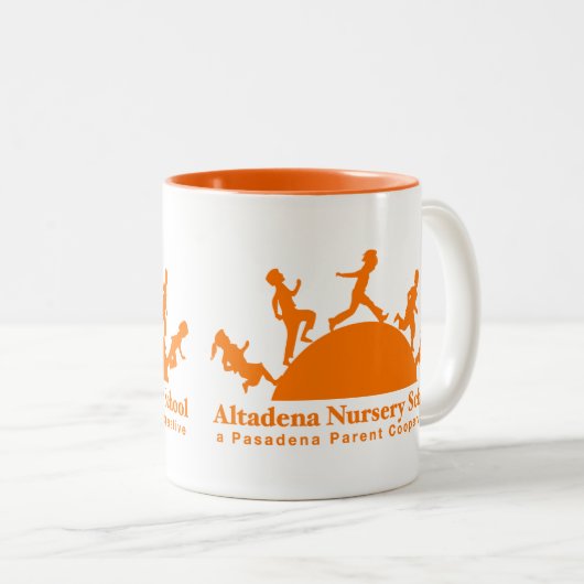 Orange Logo-Tasse amerikanischen Nationalstandards Zweifarbige Tasse (VorderseiteRechts)