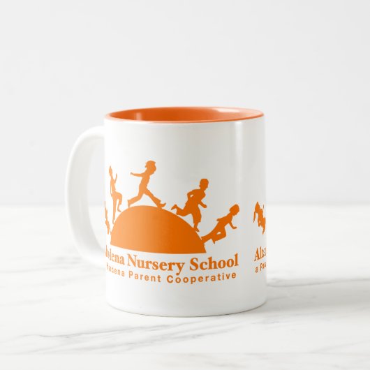 Orange Logo-Tasse amerikanischen Nationalstandards Zweifarbige Tasse (Vorderseite Links)