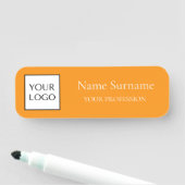 Orange Logo Werbemittel  Namensschild (Beispiel)