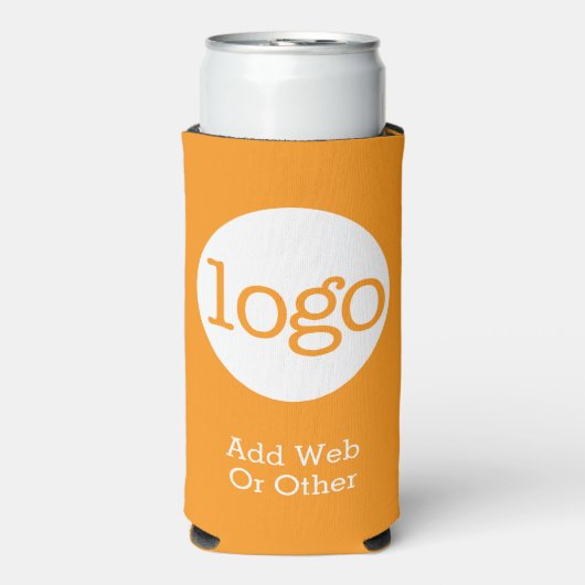 Orange-Logo-Werbung für Unternehmen oder Büros Selters Dosenkühler (Seltzer Vorderseite)