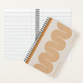 Orange Lombard Wavy Lines Modern Custom Notebook Notizblock (Innen)
