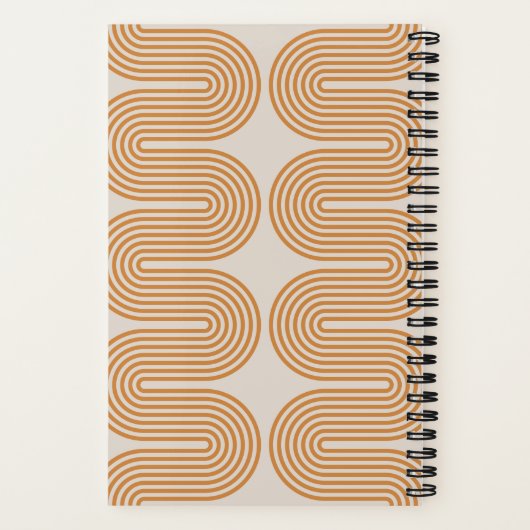 Orange Lombard Wavy Lines Modern Custom Notebook Notizblock (Rückseite)