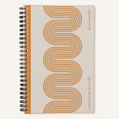 Orange Lombard Wavy Lines Modern Custom Notebook Notizblock (Vorderseite)