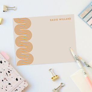 Orange Lombard Wellenlinien Moderne Korrespondenzk Mitteilungskarte