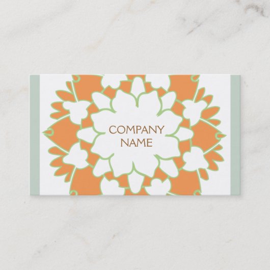 Orange Lotus Blume Business Card Visitenkarte (Vorderseite)