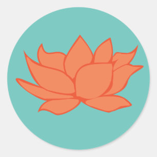 Orange Lotus Blume Sticker