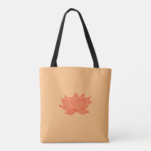 Orange Lotus Blume Tasche (Rückseite)