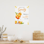Orange Love at First Spritz Bridal Shower Welcome  Poster (Küche)