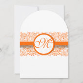 Orange Love Birds Hochzeit Einladung dünne Band (Vorderseite)