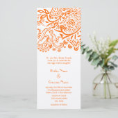 Orange Love Birds Hochzeitseinladung Einladung (Stehend Vorderseite)