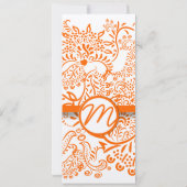 Orange Love Birds Hochzeitseinladung Einladung (Rückseite)