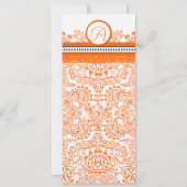 Orange Love Birds Hochzeitseinladung Einladung (Rückseite)