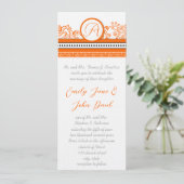 Orange Love Birds Hochzeitseinladung Einladung (Stehend Vorderseite)